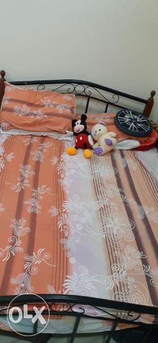 Steel bed with mattress  image 1